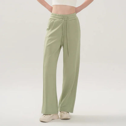 Women's Yoga Pant Autumn Winter Loose Fit Wide Leg Pants Commuting Fitness Drawstring Casual Trousers