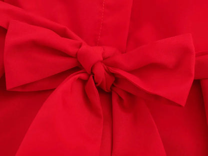 Women's Dresses New Spring 2025 Red Dress Elegant and Romantic Passionate and Unrestrained Belt Embellishment