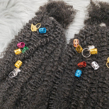 Human Hair No Weft 4C Afro Kinky Curly Virgin Brazilian Human Hair Extensions Weave Bundles Weaving for African Black Women 16"