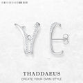 Ear Studs Wave With Stones,Europe Style Fine Jewerly For Women 3D-Effect Trendy Gift In 925 Sterling Silver