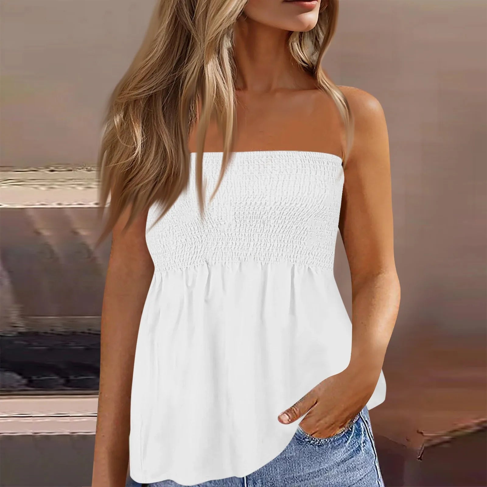 Women Clothes Off Shoulder Corset Tops Summer 2025 T-Shirts Vintage Aesthetic Clothing Women Tube Top Streetwear Sleeveless Top