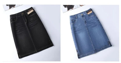 Women's Denim Skirts Spring Summer High-waisted Jeans Skirts Streetwear Female Sexy Sheath Skirts Fashion Split Retro Skirts