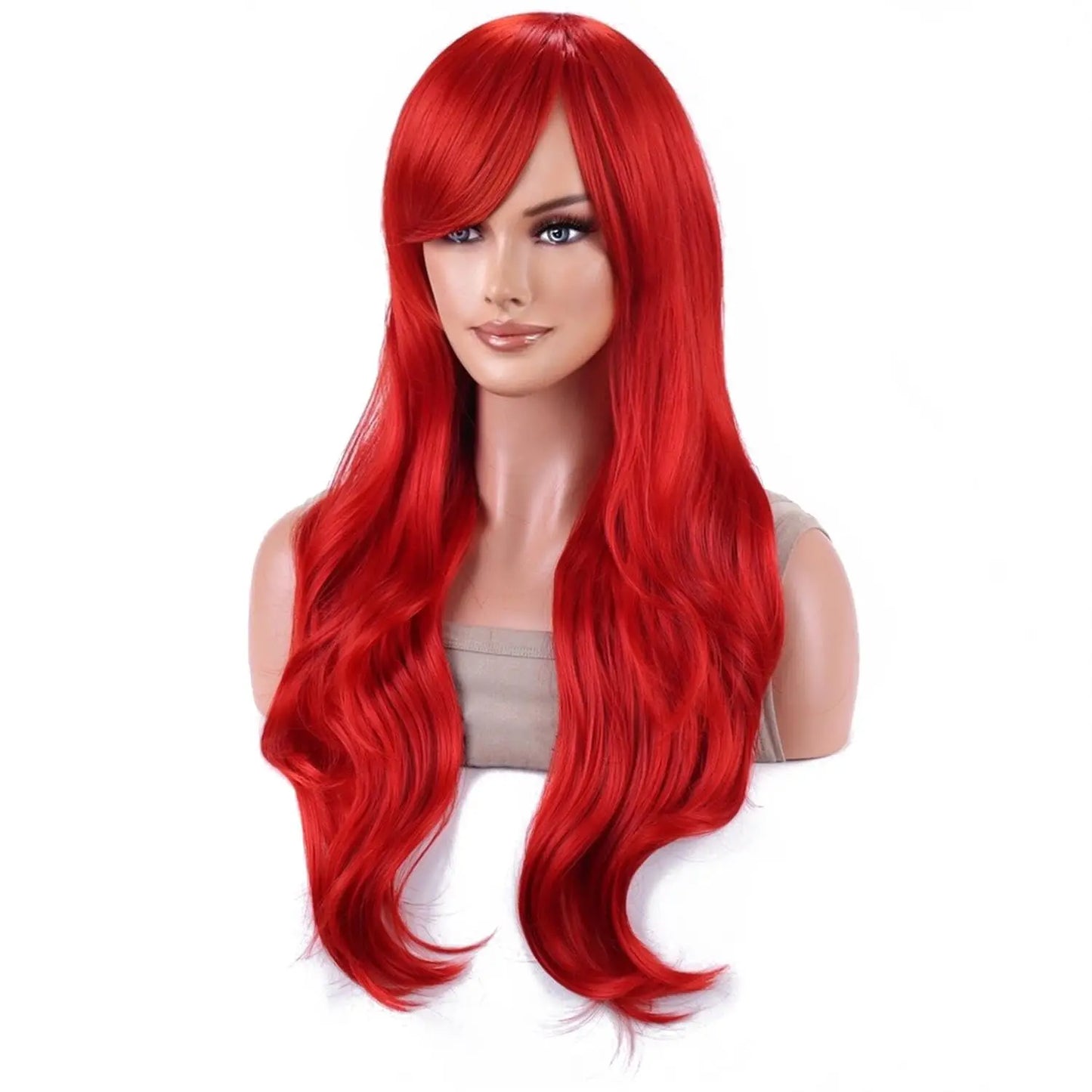 SyntheticrobeautyMermaidWigLong Red Curly Body Wave WigHalloweenCosplayCostume Wig for Women Fashion Wig for for Daily Party Cos