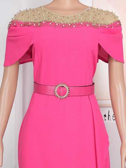 Elegant Party Dresses For Women 2025 Spring Summer Short Sleeve Bodycon Robe African Wedding Prom Evening Dress Ladies Clothing