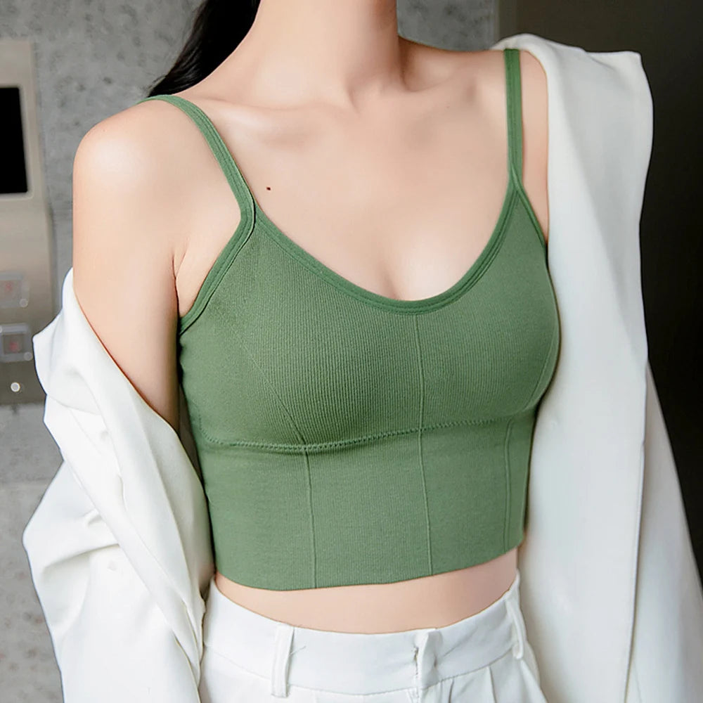 Women Sexy Tops Tube Push Up Bra Female Streetwear Sleeveless Camis Seamless Sport Lingerie Tee Crop Top Bandeau Top Tanks