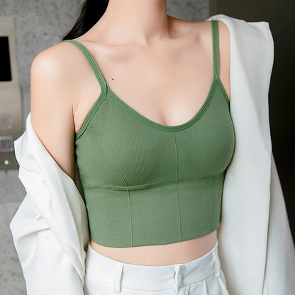 Women Sexy Tops Tube Push Up Bra Female Streetwear Sleeveless Camis Seamless Sport Lingerie Tee Crop Top Bandeau Top Tanks