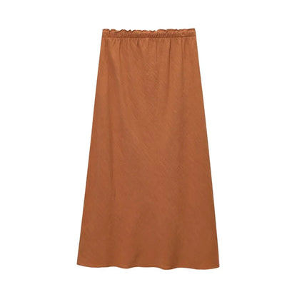 Women's Skirt New Fall 2025 Solid Color Drawstring Design Skirt Skirt Casual Fashion Personality Versatile