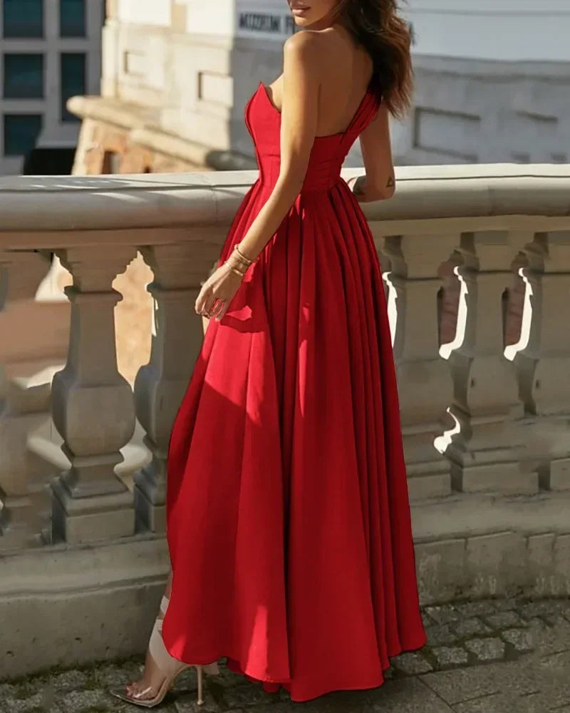 Womens Dresses 2023 New  Pink Solid Dress for Women