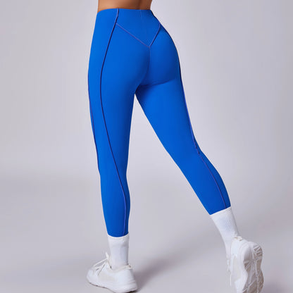 Women Nude Straps Yoga Pants Squat Proof Workout High Waist Leggings Fitness Pant Female Active Wear Legging