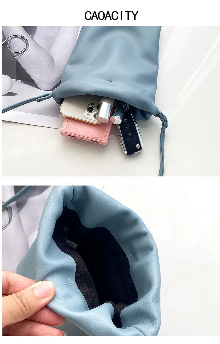 Women Handbags Female Pu Leather Shoulder Bags Large Capacity Crossbody Bags Solid Flap for Women Portable Phone Purse