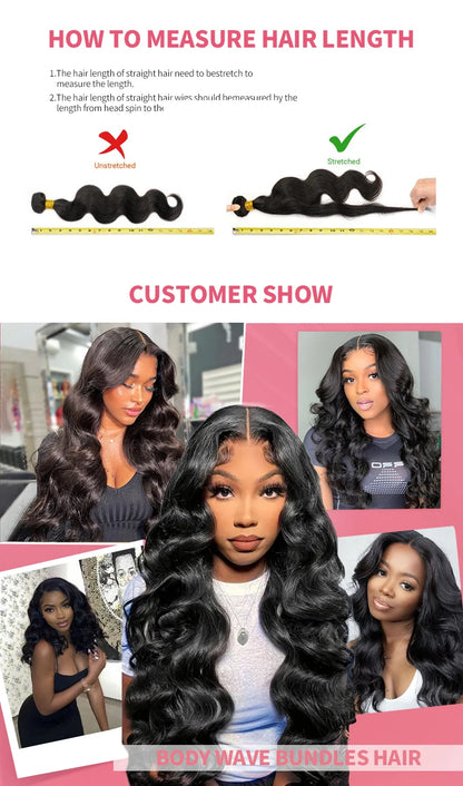 Body Wave Bundles Human Hair Brazilian Hair Weave Bundles 100% Natural Black Human Hair Extensions 1 3 4 PCS Bundles