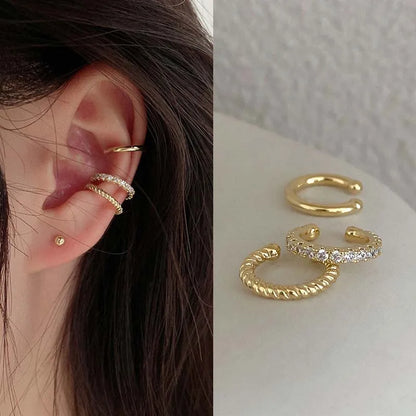 Fashion Exquisite Rhinestone Decor Ear Cuff earring for Woman Ear 2022 Summer New Arrival Christmas Jewelry Gift