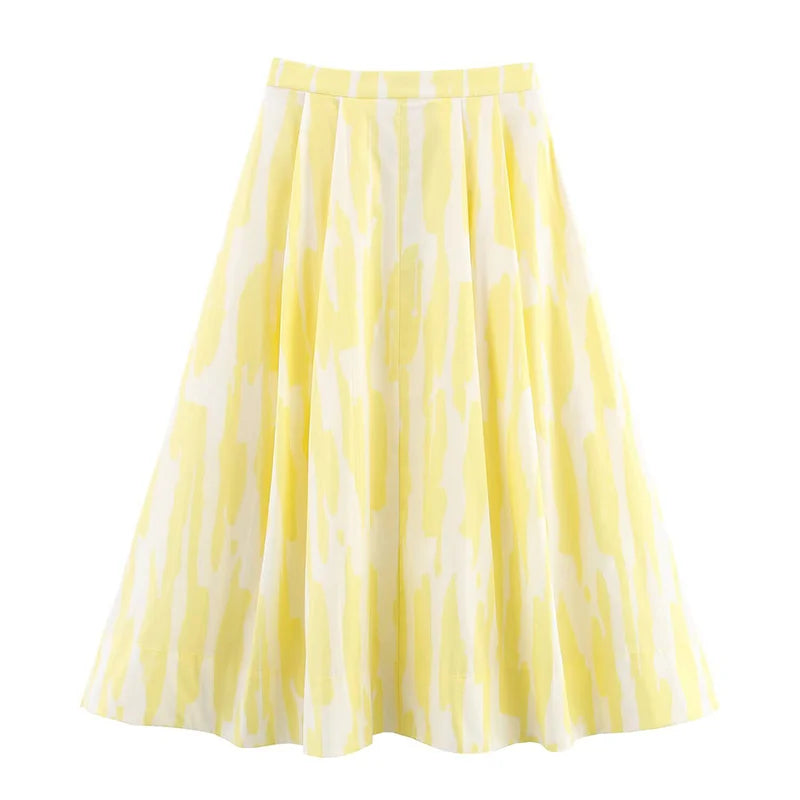 Women's Skirts Summer 2025 New Print Elegant Women's High Waist Skirts Chic Casual Joker Summer Travel Youth Skirts