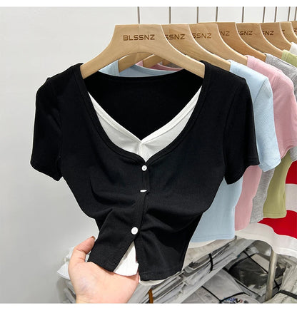 Summer Women T Shirt T-Shirt Woman Clothes Tops Tshirt Female Crop Top Tees Y2k Para Mujer Ropa De Mujer Roupas Feminina Traf