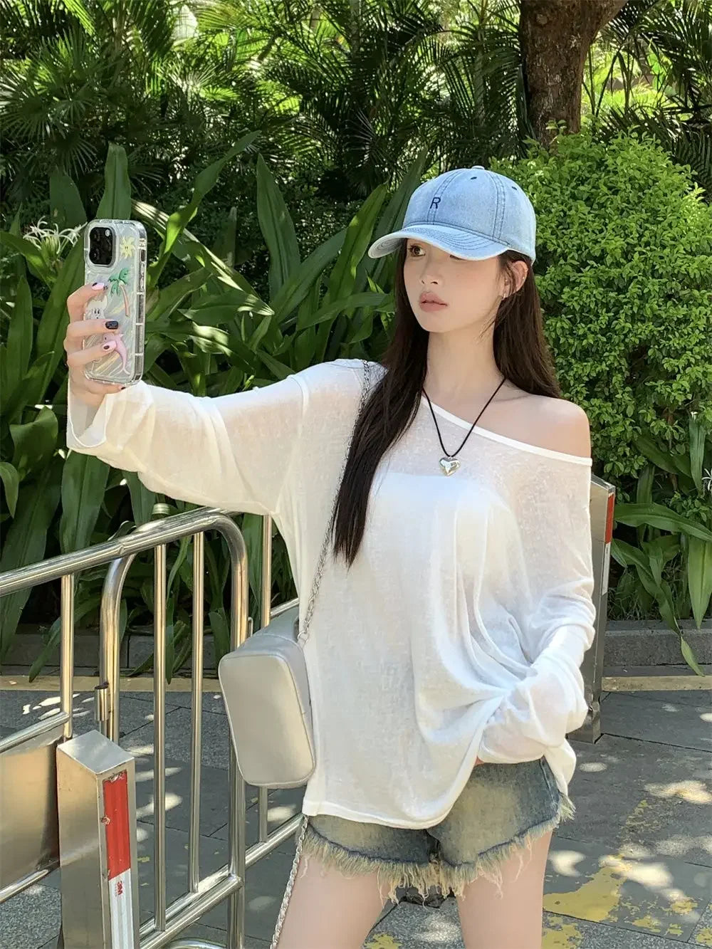 Women T-Shirts Casual Loose New Slightly Transparent O Neck Female Top Thin Sun Protection Tees Spring Summer 2025