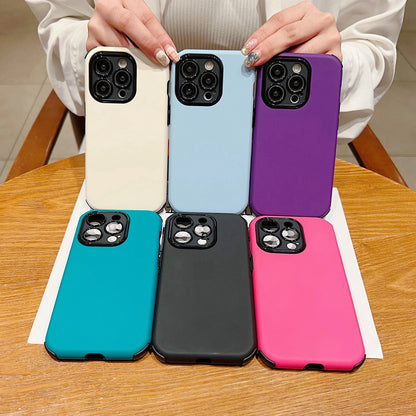 Fashion Purple Pink Soft Phone Cases for iPhone 15 11 12 13 14 Pro Max Plus Shockproof Back Armor Lens Protection Cover Bumper