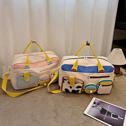 Women's Gym Tote Bags - Gym bags, large capacity sports bags for yoga, travel and fitness essentials - stylish design-tan