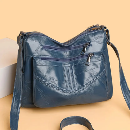 Light Women's Bags for Mom Multi-pocket Design Ladies Crossbody Shoulder Bags Vintage Pu Leather Purses and Handbags Sac A Main