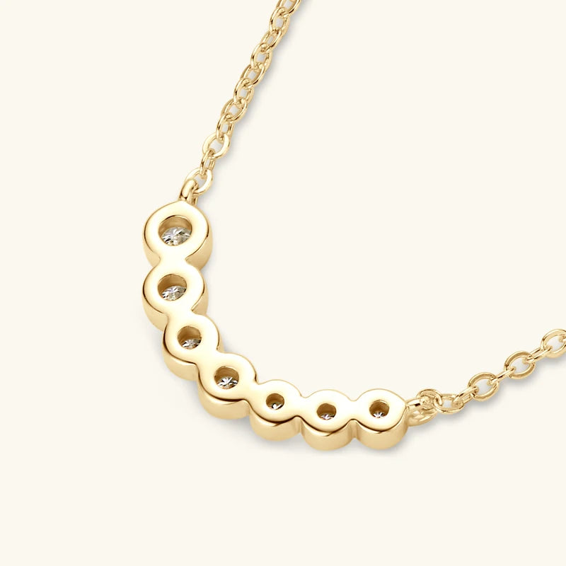 Lnngy Collares Mujer 925 Sterling Silver Clavicle Necklace For Women Exquisited 7 Stones Moissanite Pendant Necklaces Jewellry