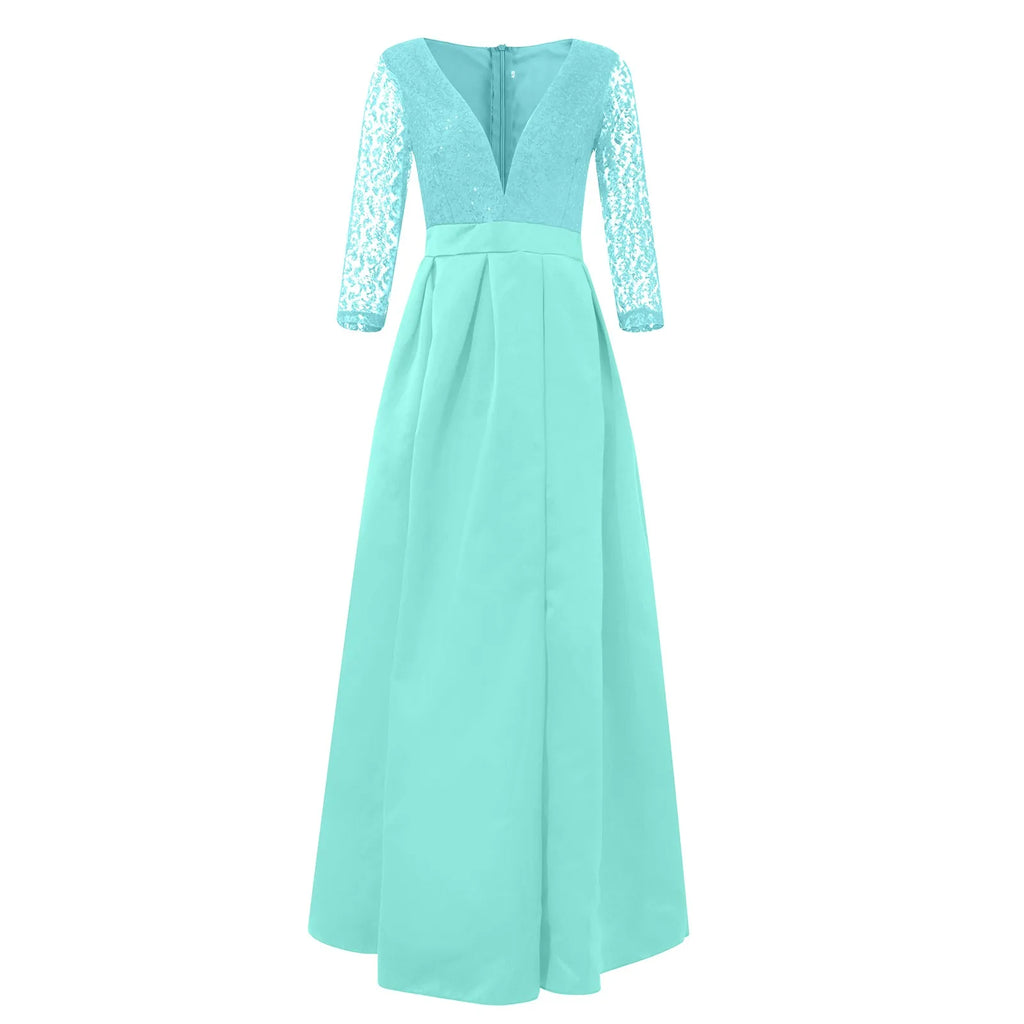 Women'S Elegant Evening Dresses Women'S Fashionable Long Dresses Trailing Evening Dresses Solid Color Floor-Length Dresses