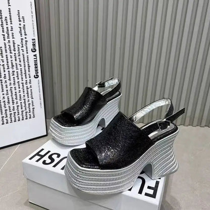 High Heels Sandals Women's Chunky Designer Shoes Platform Fashion Slippers Dress New Pumps Flip Flops Elegant Mujer De Sandalias
