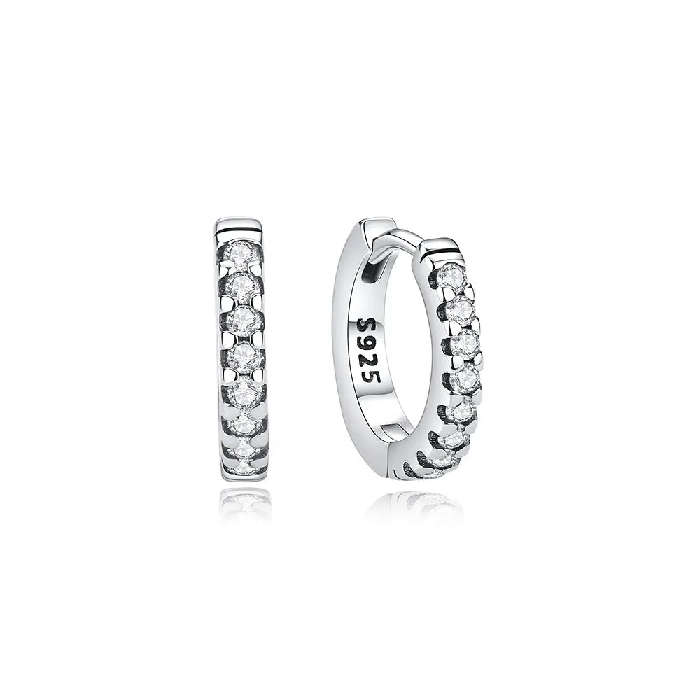 Original 925 Sterling Silver Earrings 2025 Stud Hoop Crystal Earings For Women Rose Gold Crown Heart Infinity Bee Earing Jewelry