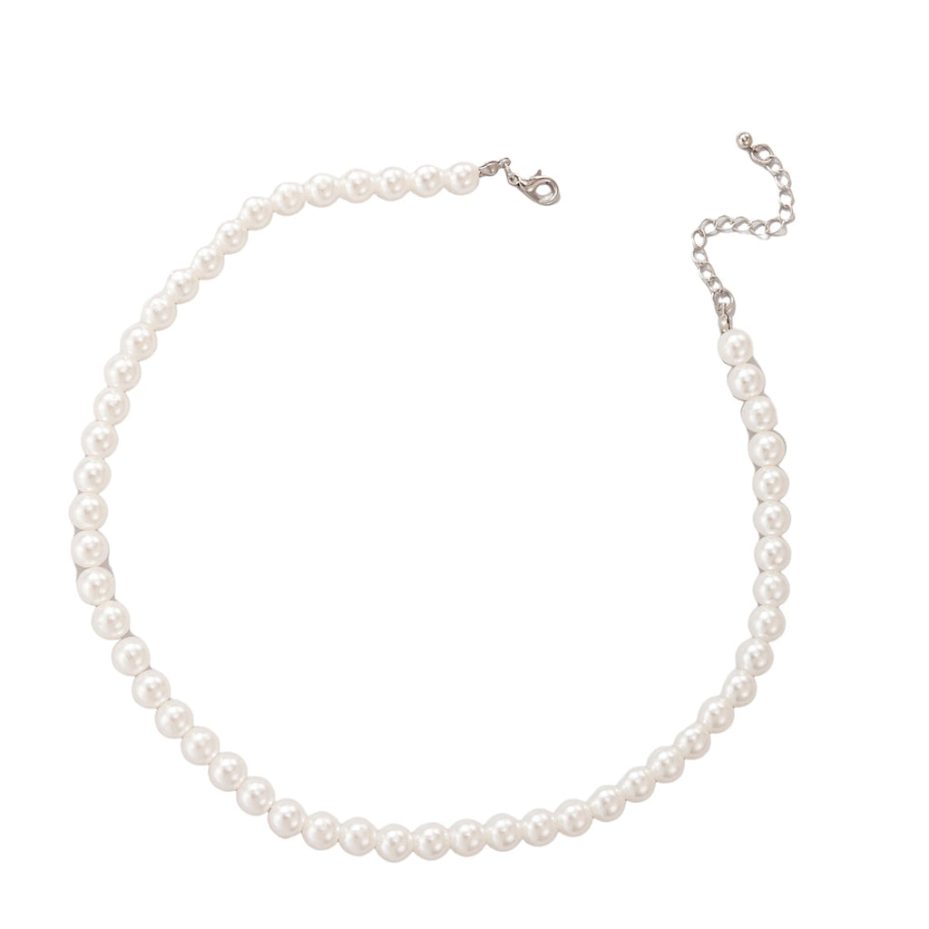 Women's Pearl Clavicle Necklaces All-Match Pearl Romantic Clavicle Necklace for Birthday Stage Party Show