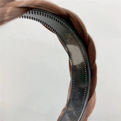 Wig Braided Headbands for Women Fishbone Wide Twist Hairbands Handmade Head Hoop Hair Bands Styling Headwear Accessories Gift