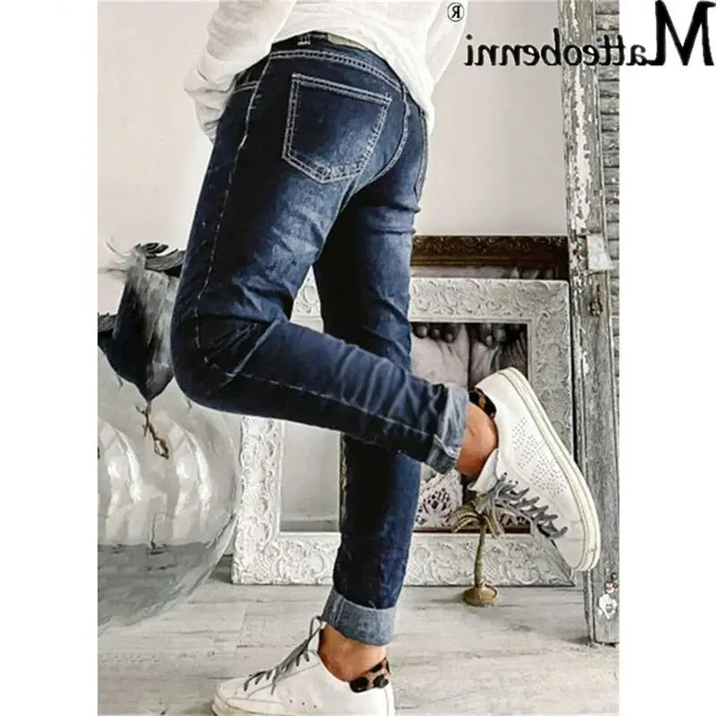 Women's Breasted Jeans For Women 2024 Mom Jeans High Waist Blue Loose Washed Fashion Straight Denim Pants Vintage Streetwear