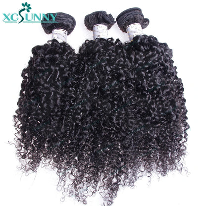 Kinky Curly Human Bundles Double Drawn Burmese Kinky Curly Weave Human Hair Weft Hair Extensions For Black Women