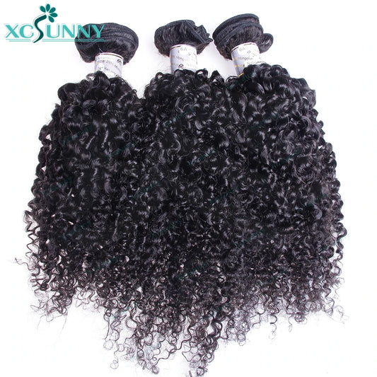 Kinky Curly Human Bundles Double Drawn Burmese Kinky Curly Weave Human Hair Weft Hair Extensions For Black Women