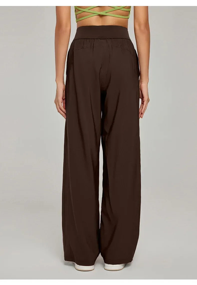Yoga Sports Pants Women Loose Wide Leg Pants Casual High Waist Fitness Pants