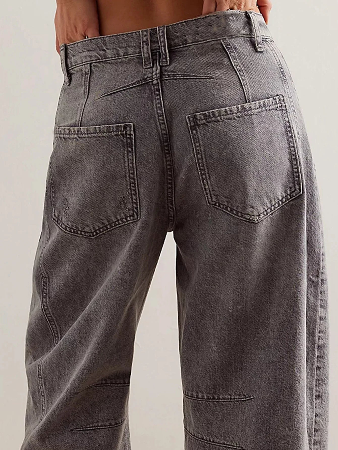 Women's Four Seasons New Fashion Low-rise Jeans Casual Loose Wash Wide-leg Pants Women's Simple Comfortable Straight Leg Jeans