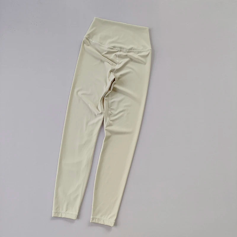 Yoga Pants Without Embarrassment and Nudity Women's High Waisted and Belly Closed Runningtight Fitting Traceless Fitness Legging