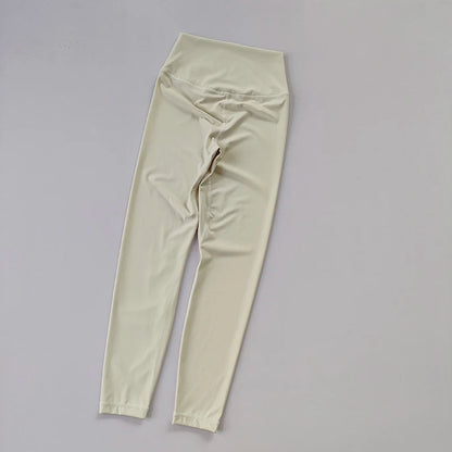 Yoga Pants Without Embarrassment and Nudity Women's High Waisted and Belly Closed Runningtight Fitting Traceless Fitness Legging