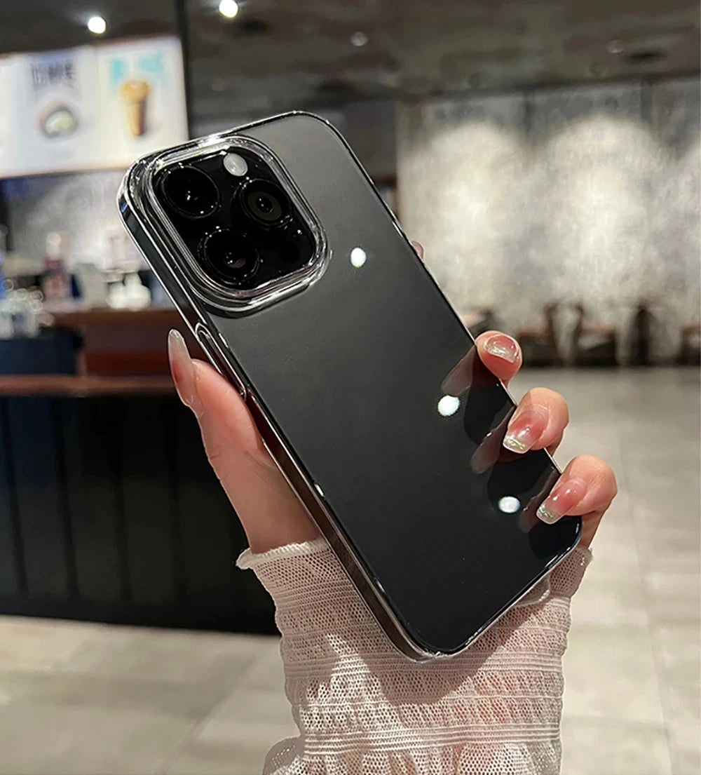 Luxury Shockproof Clear Bumper Cases For iPhone 16 15 14 13 12 11 Pro Max Plus Transparent Soft Acrylic Phone Cover Accessories