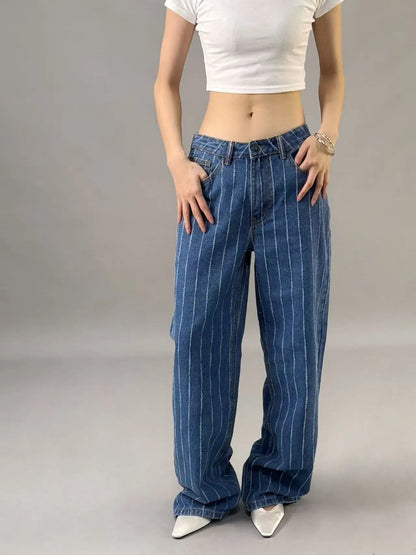 Worn-out jacquard jeans for women  Spring Summer 2025 new style  High waisted  wide leg  loose fit  slimming effect