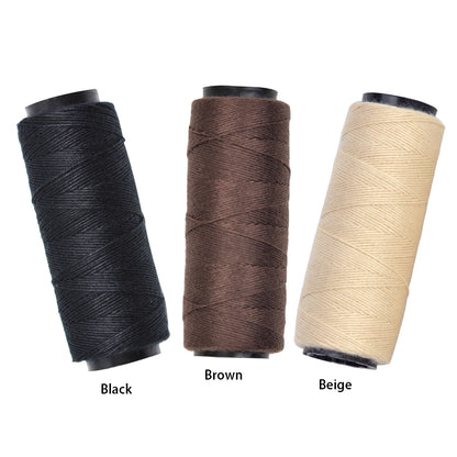 3 Rolls Hair Weaving Threads with 8 Pieces Sewing Needle Weaving Threads for Making Wigs Hand Sewing Hair Weft DIY