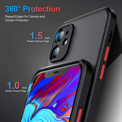New Armor Bumper Shockproof Phone Case For iPhone 15 11 12 13 Mini 14 Pro XR X Xs Max Plus Silicone Hard Cover Capa
