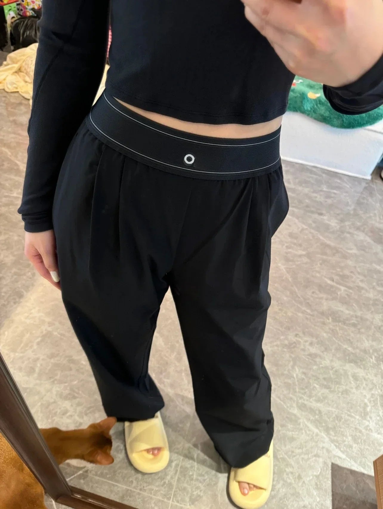 Yoga Sports Straight Leg Pants Women Thin Casual Fashion Solid Elastic Waist Quick Drying Sweatpants Loose Baggy Trousers Women