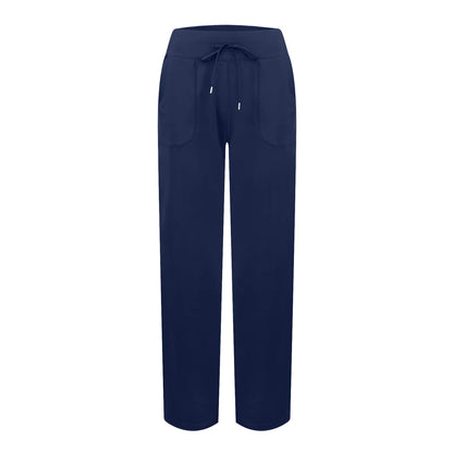 Wide Leg Yoga Pants For Women Solid Color High Waist Sweatpants With Pockets Stretch Comfy Workout Sports Trousers