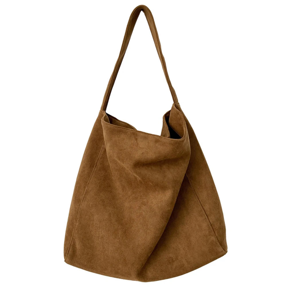 Women Underarm Bag Fashion Tweed Fabric Large Capacity Shoulder Bag Casual Handbag for Daily Office Use Solid Color Handbag
