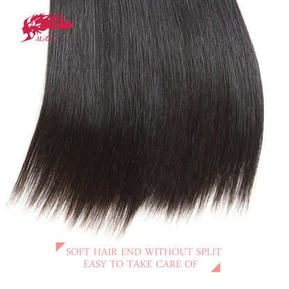 Ali Queen Double Drawn Hair Bundles Straight Human Hair Bundles Virgin Hair Weave For Women Indian 100% Human Hair Extensions