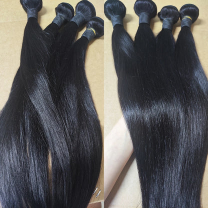 12A Straight Human Hair Bundles 100% Human Hair 32 Inch Bundles Human Hair Extensions Burmese Raw Bundles 3-5 Days Delivery