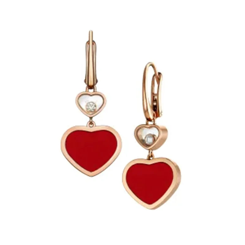 Heart Earrings for Women, 18K Gold Plated Diamond Heart Stud, Fashion Minimalist Versatile Dangle, Gift for Her Girlfriend