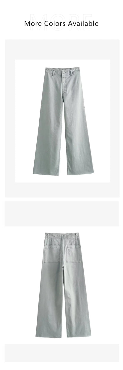 2023 New Women's Wear High Quality Fashion High Waist Straight Slender Wide Leg Jeans