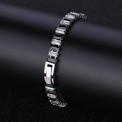 Tennis Necklaces Set for Women Girls,Hip Hop Black White Square Zircon Collars, Chic Jewelry Set Gifts to Mom Wife GF