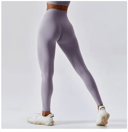 Women's Yoga Pants Nude Feeling Running Speed Dry Buttock Lifting Fitness Pants High Waist Tight Gym Push-Up Sweat Pants