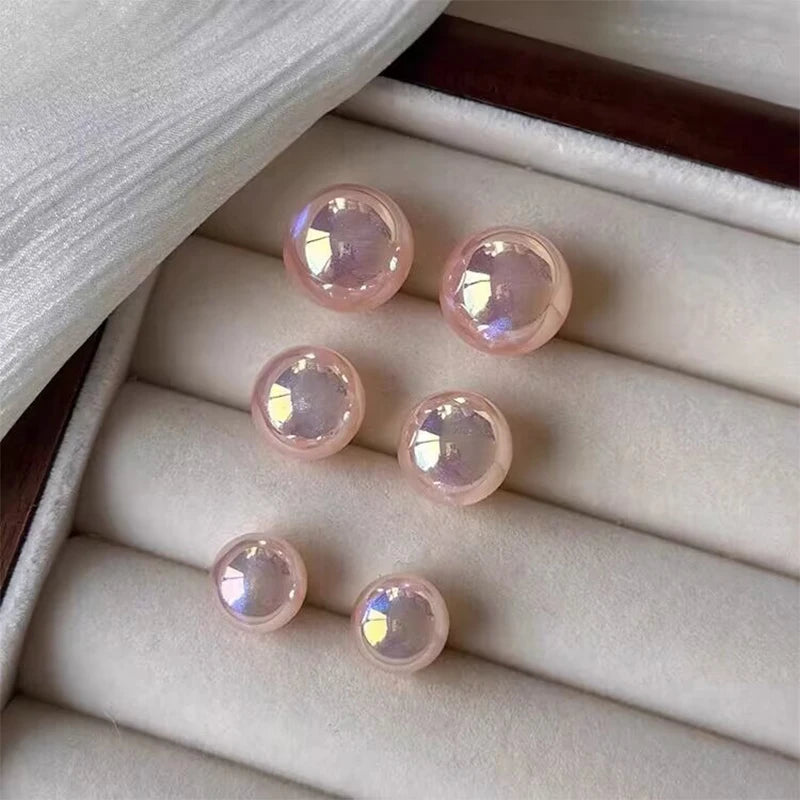 Fashion Pink Pearl Stud Earrings For Beauty Women Simple Elegance Light Luxury Ear Accessories Fashion Party Jewelry Gifts