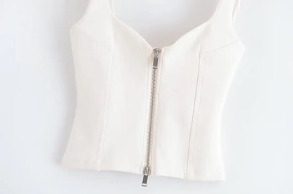 Women's Tops Summer 2025 New Elastic Tight-Fitting Elegant Summer Holiday Tops Women's Street Chic Youth Fashion Joker Vest Tops